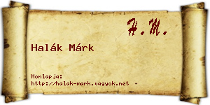 Halák Márk névjegykártya
